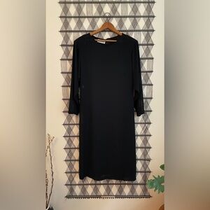 80s Diane von Furstenberg two piece sheath dress sheer long sleeves vintage DVF